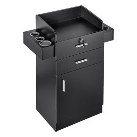 VEVOR Salon Storage Cabinet, Barber Salon Station for Hair Stylist, Hair Stylist Station Set, with 6 Sleeves, 1 Storage Cabinet