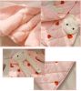 Girls Pink Thicken Cozy Flannel Hooded Robe With Ears for Winter Bathrobe Homewear