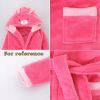 Cartoon Cat Soft Plush Hooded Bathrobe for Girls Winter Bath Homewear, Coral Red