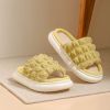 Summer Linen Slippers Women Girl Home Fluffy Casual Outdoor Indoor House Couple Thick Sole Sandals Soft Comfortable Four Seasons