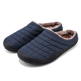 Winter Cotton Slippers Home Indoor Floor Slippers (Color: Navy)