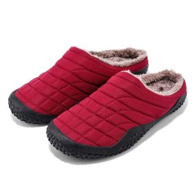 Winter Cotton Slippers Home Indoor Floor Slippers (Color: Red)