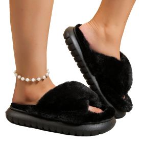 Women's Fuzzy Slippers Plush Fluffy Furry Home Shoes (size: 36-37)