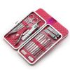 Set of 18 Pieces Nail Clipper Set Stainless Steel Nail Tools Manicure & Pedicure Travel Grooming Kit with Hard Case