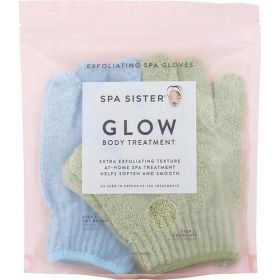 SPA ACCESSORIES by Spa Accessories SPA SISTER TWIN EXFOLIATING GLOVES TREATMENT (SAGE & BLUE) (Color: As Picture)