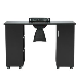 VEVOR Manicure Table, Nail Table Station with Electric Dust Collector, Moveable Nail Tech Desk with 8 Wheels (4 Lockable), 3 Dust Bag & Wrist Rest (default: default)