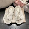 Warm Fluffy Slippers Women Fur Home Slippers Winter For Women 2022 Trending Flip Flops Female Plush Bow Room House Indoor Shoes