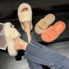 furry house slippers winter for women 2022 trend Soft warm fur fluffy slippers women flat indoor home korean shoes Plus Size 42