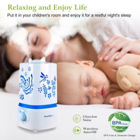 1500ml Ultrasonic Aroma Essential Oil Diffuser Air Humidifier w/7 Color LED Lights Waterless Auto Off (Color: White)